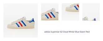 adidas Superstar 82 Cloud White/ Blue Dawn/ Red 1