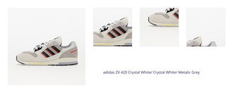 adidas ZX 420 Crystal White/ Crystal White/ Metalic Grey 1