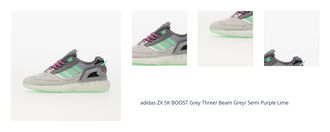 adidas ZX 5K BOOST Grey Three/ Beam Grey/ Semi Purple Lime 1