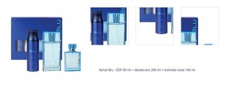 Ajmal Blu - EDP 90 ml + deodorant 200 ml + kolínská voda 100 ml 1