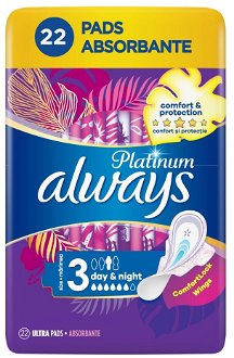 ALWAYS Platinum Day & Night Hygienické vložky s krídelkami 22 ks 2