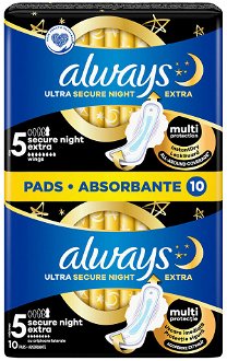 ALWAYS Ultra Extra Night Hygienické vložky s krídelkami 10 ks 2