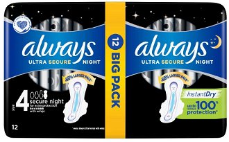 ALWAYS Ultra Secure Night Hygienické vložky s krídelkami 12 ks 2