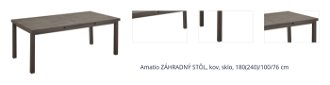 Amatio ZÁHRADNÝ STÔL, kov, sklo, 180(240)/100/76 cm 1