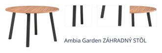 Ambia Garden ZÁHRADNÝ STÔL, drevo, kov, 130/130/75 cm 1