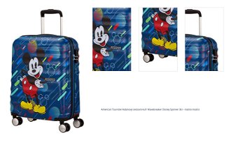 American Tourister Kabinový cestovní kufr Wavebreaker Disney Spinner 36 l - matná modrá 1