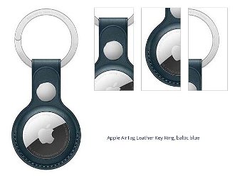 Kožené puzdro na kľúče pre Apple AirTag, baltická modrá 1