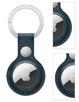 Kožené puzdro na kľúče pre Apple AirTag, baltická modrá 3