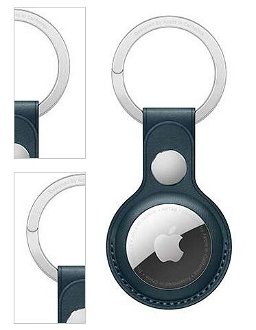 Kožené puzdro na kľúče pre Apple AirTag, baltická modrá 4