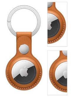 Apple AirTag Leather Key Ring, golden brown 3
