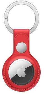 Kožené puzdro na kľúče pre Apple AirTag, červená