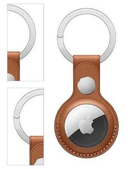 Kožené puzdro na kľúče pre Apple AirTag, sedlová hnedá 4