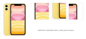 Apple iPhone 11, 64GB, yellow, Trieda C - použité, záruka 12 mesiacov 1