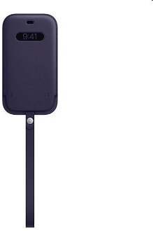 Kožený návlek s MagSafe pre Apple iPhone 12, 12 Pro, tmavofialová