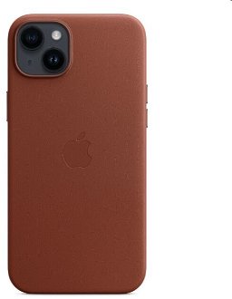 Kožený zadný kryt pre Apple iPhone 14 Plus s MagSafe, tehlovo hnedá