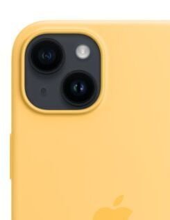 Silikónový zadný kryt pre Apple iPhone 14 Plus s MagSafe, slnečne žltá 6