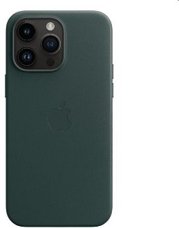 Kožený zadný kryt pre Apple iPhone 14 Pro Max s MagSafe, píniovo zelená