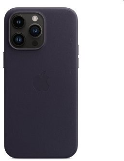 Kožený zadný kryt pre Apple iPhone 14 Pro Max s MagSafe, atramentovo fialová