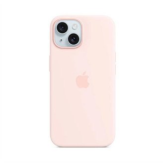 Silikónový zadný kryt pre Apple iPhone 15 Plus s MagSafe, svetlo ružová