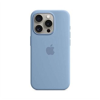 Silikónový zadný kryt pre Apple iPhone 15 Pro Max s MagSafe, ľadovo modrá