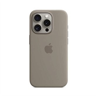 Silikónový zadný kryt pre Apple iPhone 15 Pro s MagSafe, ílovo sivá