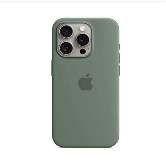 Silikónový zadný kryt pre Apple iPhone 15 Pro s MagSafe, cyprusovo zelená