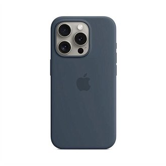 Silikónový zadný kryt pre Apple iPhone 15 Pro s MagSafe, búrkovo modrá