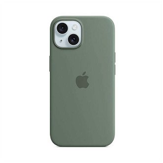 Silikónový zadný kryt pre Apple iPhone 15 s MagSafe, cyprusovo zelená