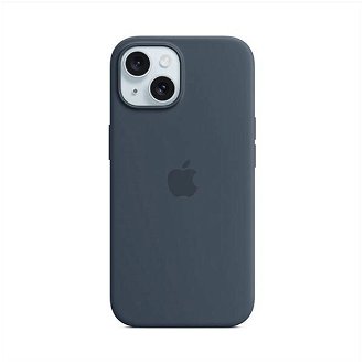 Silikónový zadný kryt pre Apple iPhone 15 s MagSafe, búrkovo modrá