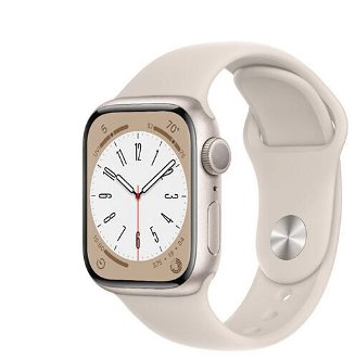 Apple Watch Series 8 GPS, 41mm, hviezdna biela, hliníkové puzdro, Trieda B - použité, záruka 12 mesiacov 2