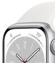 Apple Watch Series 8 GPS 45mm strieborná , hliníkové puzdro so športovým remienkom biela 6