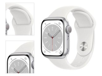 Apple Watch Series 8 GPS 45mm strieborná , hliníkové puzdro so športovým remienkom biela 4