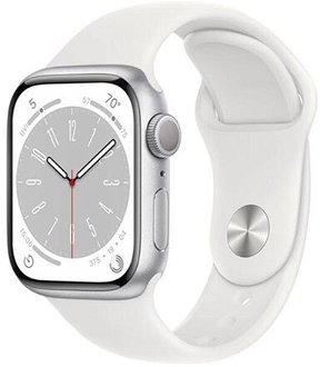 Apple Watch Series 8 GPS 45mm Silver Aluminium Case with White Sport Band - OPENBOX (Rozbalený tovar s plnou zárukou)