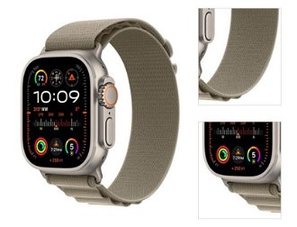Apple Watch Ultra 2 GPS , 49mm , titánové puzdro  s trailovým remienkom zelená/šedá - M/L 3