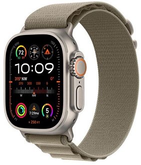 Apple Watch Ultra 2 GPS + Cellular, 49mm Titanium Case with Olive Alpine Loop - Large