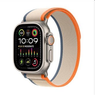 Apple Watch Ultra 2 GPS , 49mm , titánové puzdro  s trailovým remienkom oranžová/béžová - M/L 2