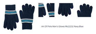 Art Of Polo Man's Gloves Rk22232 Navy Blue 1