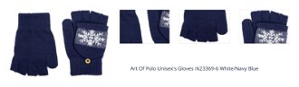 Art Of Polo Unisex's Gloves rk23369-6 White/Navy Blue 1