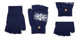 Art Of Polo Unisex's Gloves rk23369-6 White/Navy Blue 3