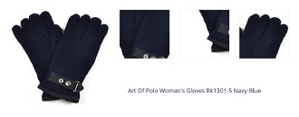 Art Of Polo Woman's Gloves Rk1301-5 Navy Blue 1