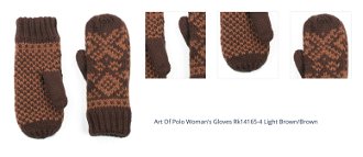 Art Of Polo Woman's Gloves Rk14165-4 Light Brown/Brown 1