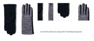 Art Of Polo Woman's Gloves Rk17540 Black/Graphite 1