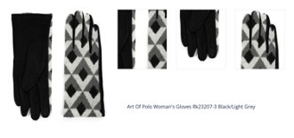 Art Of Polo Woman's Gloves Rk23207-3 Black/Light Grey 1