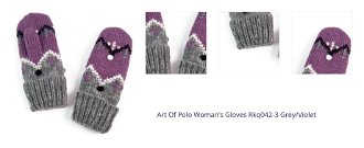 Art Of Polo Woman's Gloves Rkq042-3 Grey/Violet 1