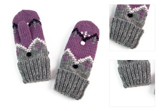 Art Of Polo Woman's Gloves Rkq042-3 Grey/Violet 3