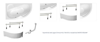 Asymetrická vaňa Laguna Fortuna Plus 150x100 cm akrylát ľavá SIKOFO1500LANP 1