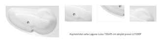 Asymetrická vaňa Laguna Luiza 150x95 cm akrylát pravá LU1500P 1