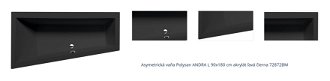 Asymetrická vaňa Polysan ANDRA L 90x180 cm akrylát ľavá čierna 72872BM 1
