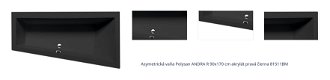 Asymetrická vaňa Polysan ANDRA R 90x170 cm akrylát pravá čierna 81511BM 1