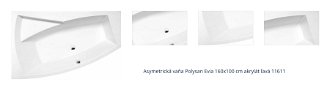 Asymetrická vaňa Polysan Evia 160x100 cm akrylát ľavá 11611 1
